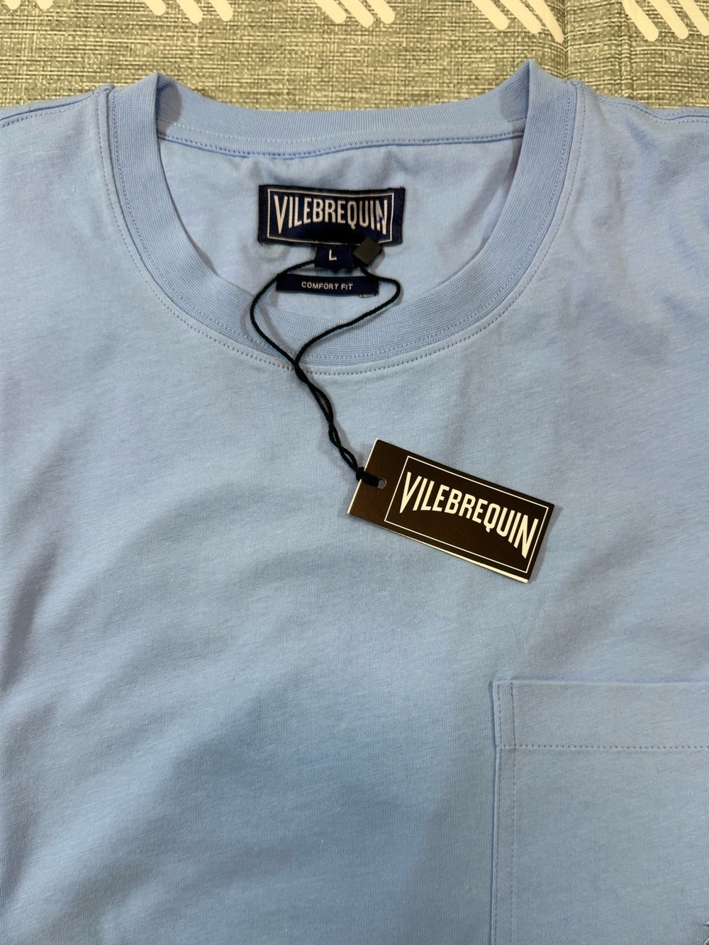 Vilebrequin Titan Organic Cotton T-Shirt Fleur De Lin Blue Large